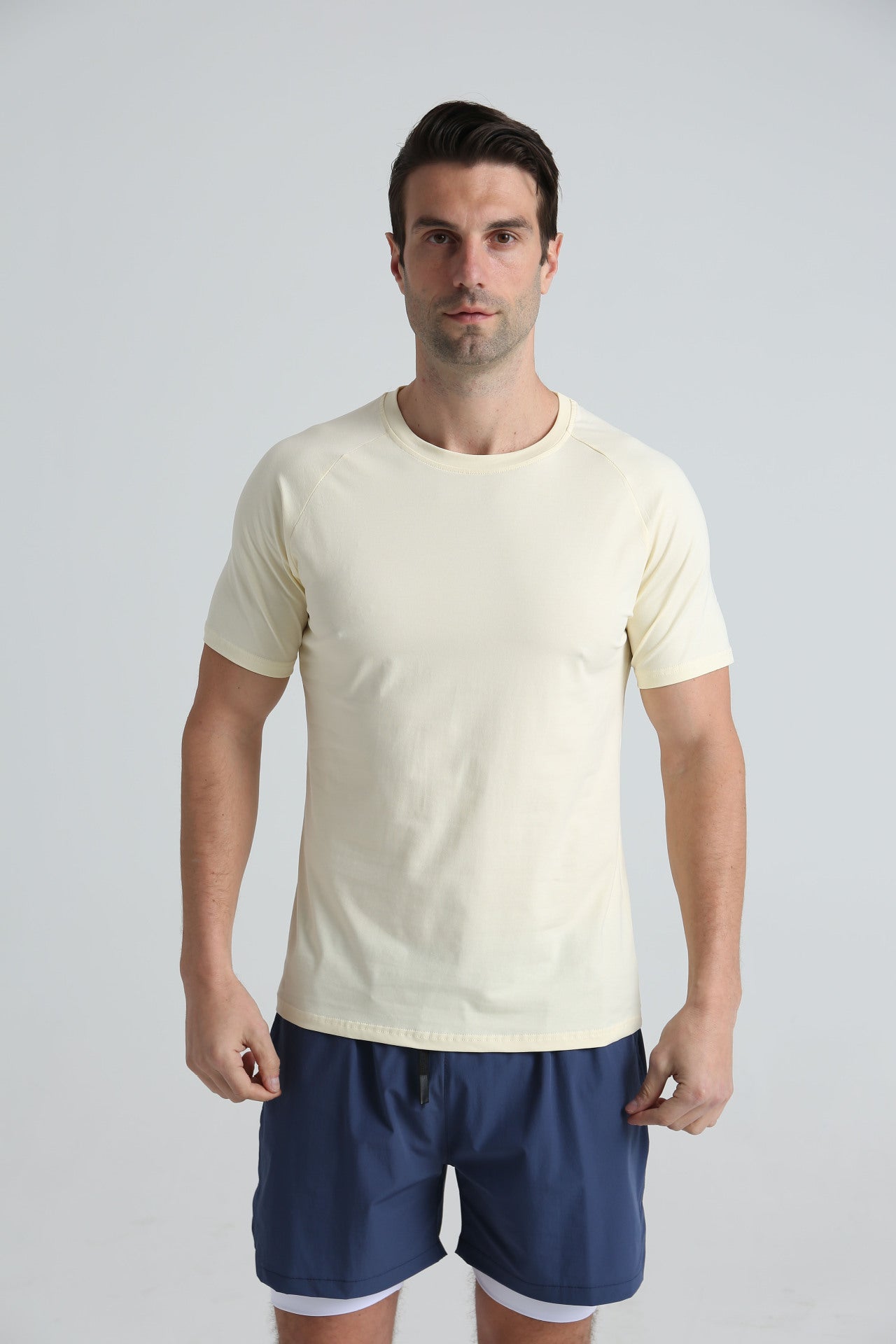 Sports Fitness Short-sleeved Men's Crewneck Breathable Casual Workout T-shirt